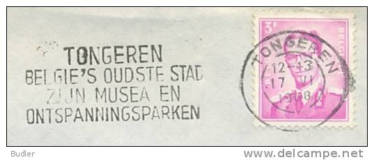 BELGIË/BELGIQUE :1987: Gelopen Brief Met Vlagstempel ##TONGEREN*België's OUDSTE STAD*Zijn Musea En Ontspanningsparken## - Sellados Mecánicos