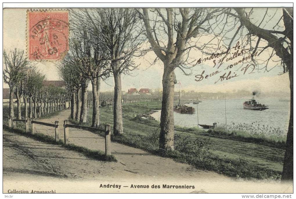 CPA (78)      ANDRESY  Avenue Des Marronniers (defaut Coin Haut Droit) - Andresy