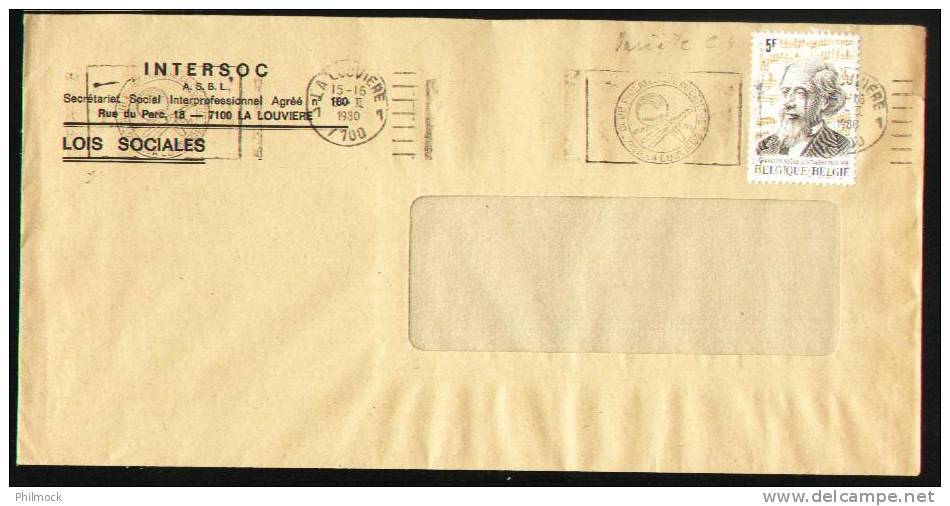 Lettre - La Louvière 1980 Sur 1951 Variété Note Supplémentaire - Ramppost