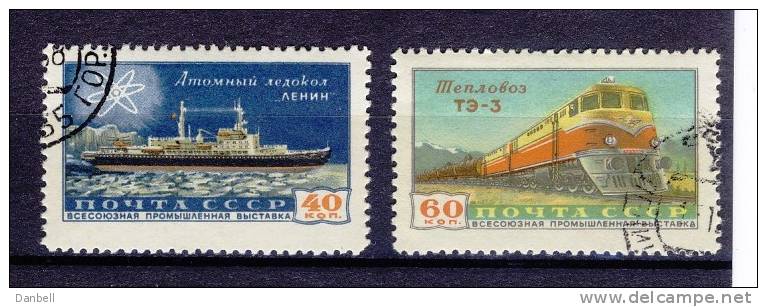 URSS35) 1958 Expo' Industriale Sovietica Unificato Serie Cpl 2 Val 2138 - 39 Used - Usati
