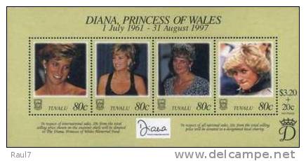 Tuvalu - 1998 - Hommage A La Princesse Diana - BF Neufs ** // Mnh - Tuvalu (fr. Elliceinseln)