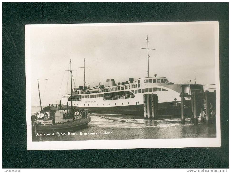 Pays-Bas - Holland - BRESKENS - Aankomst Prov. Boot. ( Bateau  Boekh. De Luit E. Gittenberger ) - Sluis