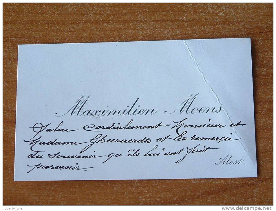 Maximilien MOENS (?) Anno 19... Alost ( Geschreven Tekst - Details Zie Foto ) !! - Cartes De Visite