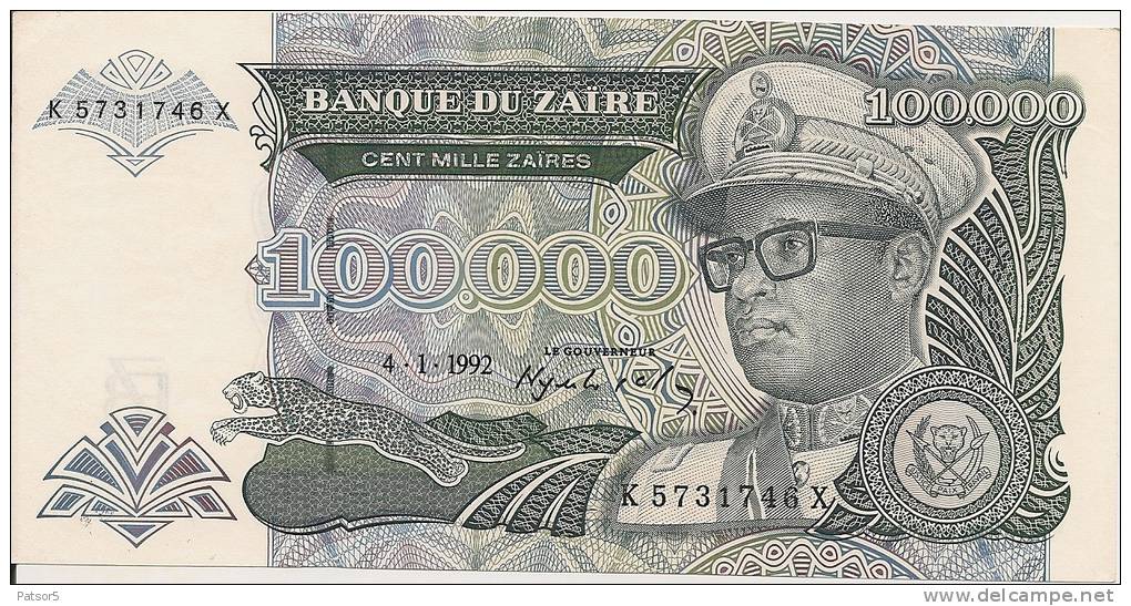 1992 100.000  Zaïres Neuf - Zaire