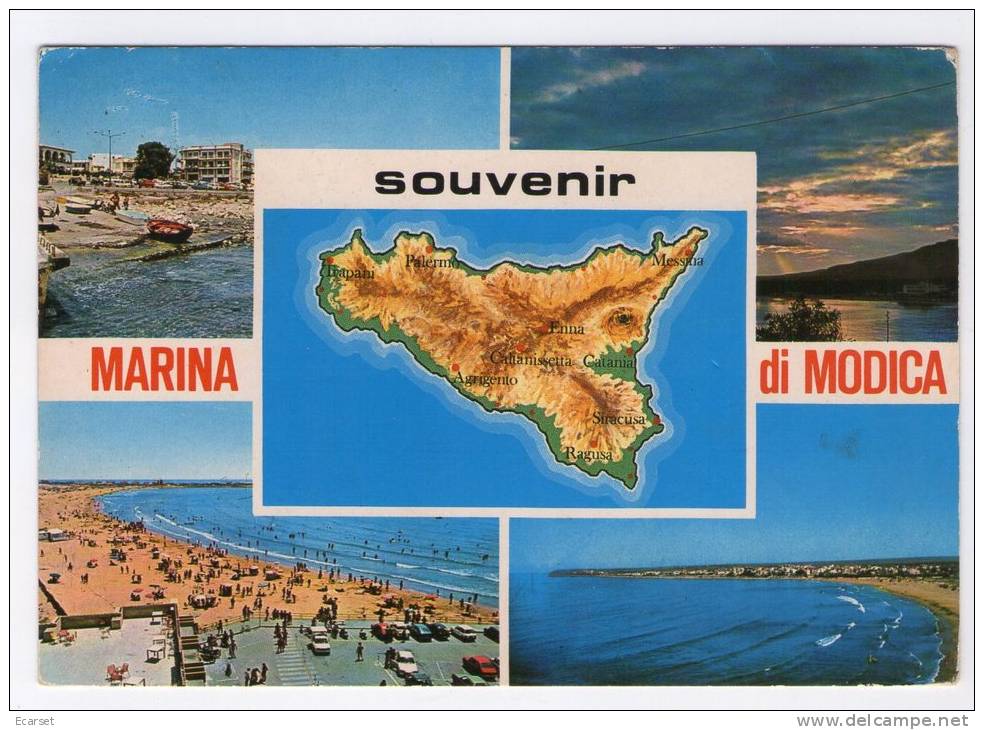 MARINA DI MODICA (RAGUSA) - Souvenir. Vedute Varie. Viaggiata 1985 - Modica