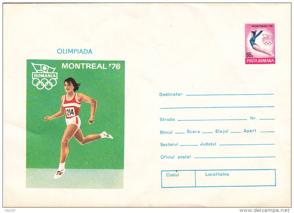OLYMPICS, MONTREAL, 1976, COVER STATIONERY, ENTIER POSTALE, UNUSED, ROMANIA - Ete 1976: Montréal