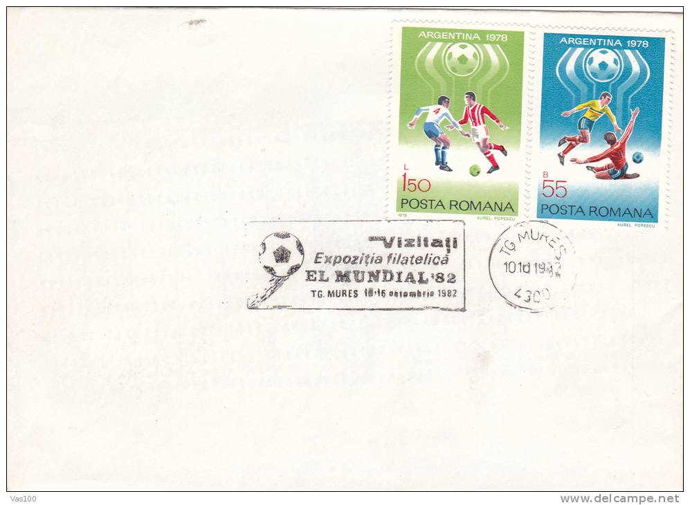 FIFA WORLD CHAMPIONSHIP, ARGENTINE, 1978, SPECIAL COVER, OBLITERATION CONCORDANTE, ROMANIA - 1978 – Argentine