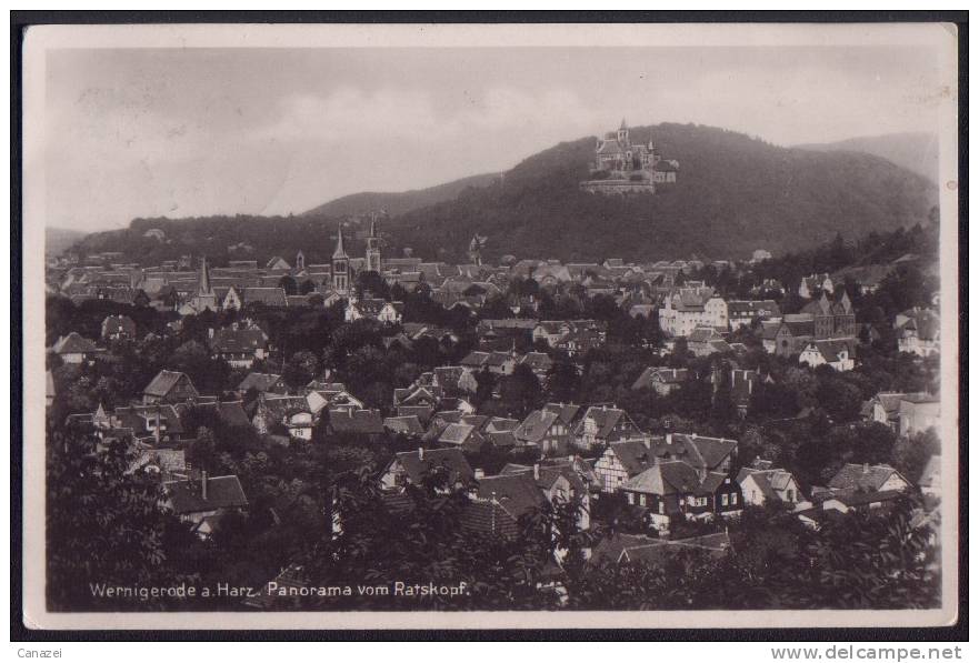 AK Wernigerode/Harz, Panorama Vom Ratskopf, Gelaufen Frankiert 1928 - Wernigerode