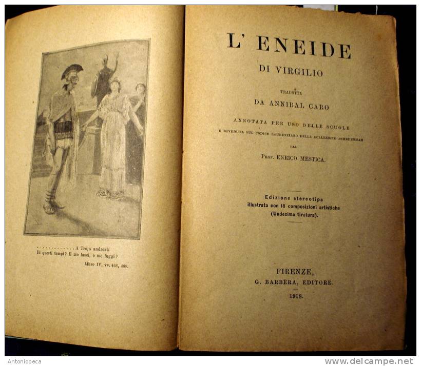 ENEIDE DI VIRGILIO - 1918 EDITION TRASLATION ANNIBAL CARO - Alte Bücher