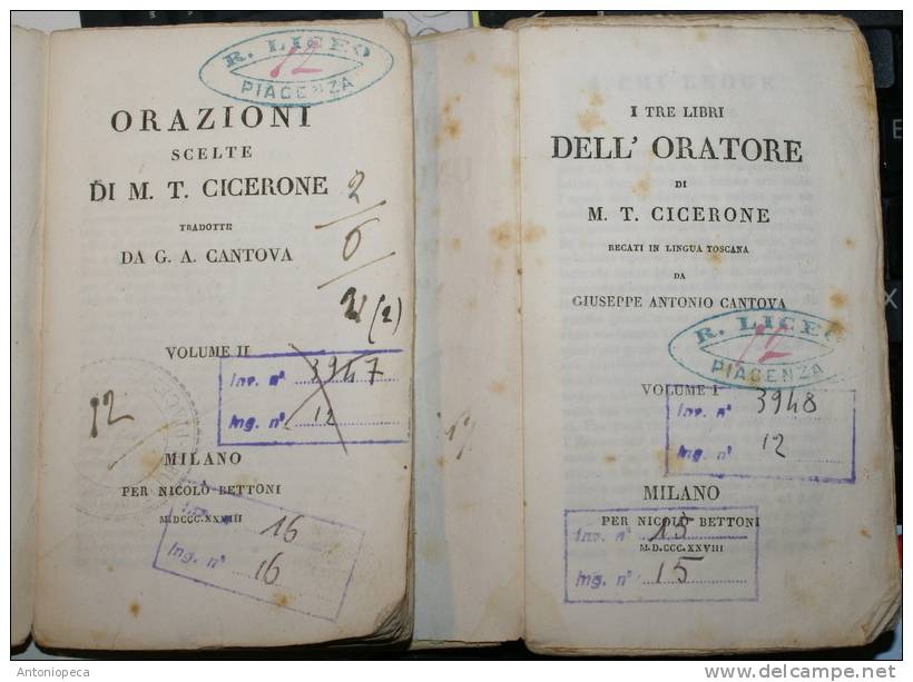 ORAZIONI DI CICERONE, 2 LIBRETTI EDIZIONE 1828 - Livres Anciens