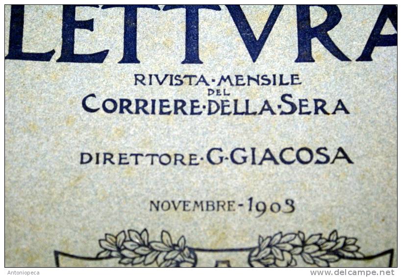 RIVISTA MENSILE DEL CORRIERE DELLA SERA  "LA LETTURA" - 8 NUMERI DEL 1903 - Prime Edizioni