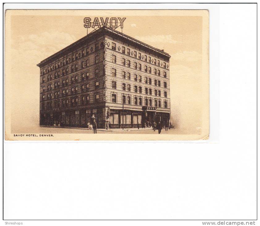 Savoy Hotel Denver Postmark 1911 - Hotels & Gaststätten