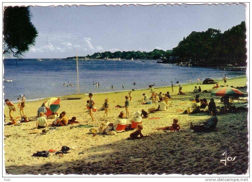 CPSM - BEIG-MEIL - Plage Du Côté De La Roche Percée - Trés Animée ! - Coul - Déb 60 - - Beg Meil