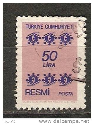 Turkey 1981  Official Stamps  50.L  (o)  Mi.166 - Francobolli Di Servizio