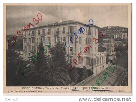 CP Italie - BORDIGHERA - Lide S. Marco Beach Campi + Hotel Britanique + Grand Hotel Del Mare - (3) Tre Cartolina Diverse - Imperia