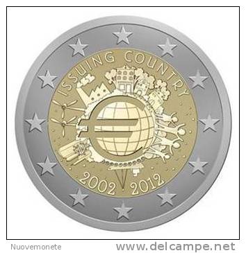 ESTONIA Estonie  Moneta Da 2 Euro 2012 "10 ANNIVERSARIO EURO" FDC - Estonie