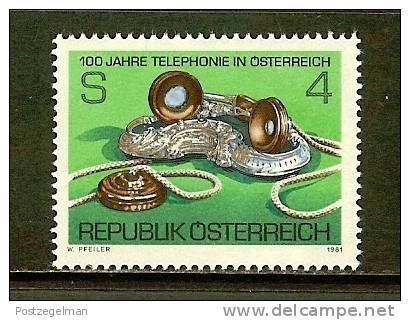 AUSTRIA 1981 MNH Stamp(s) Telephone 1672 - Unused Stamps