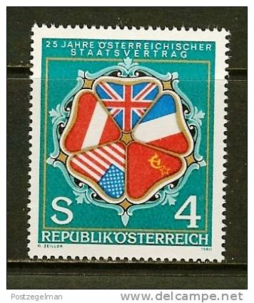 AUSTRIA 1980 MNH Stamp(s) Austria Treaty 1641 - Unused Stamps