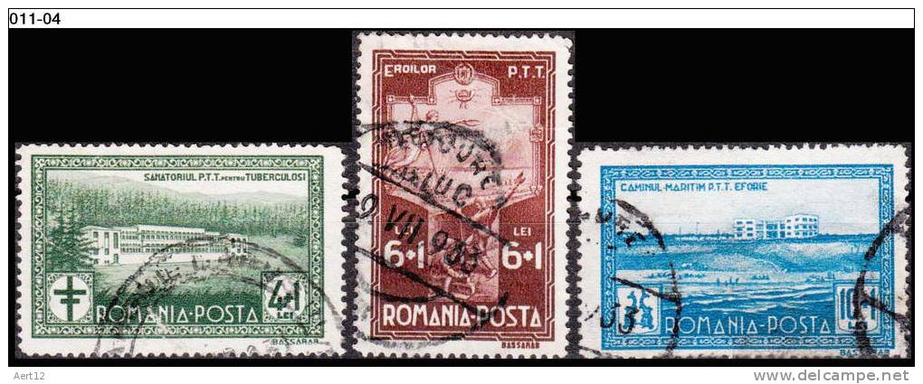 ROMANIA, 1932, Postal Tourism; Cancelled (o); Sc. B37/B39 - Usado