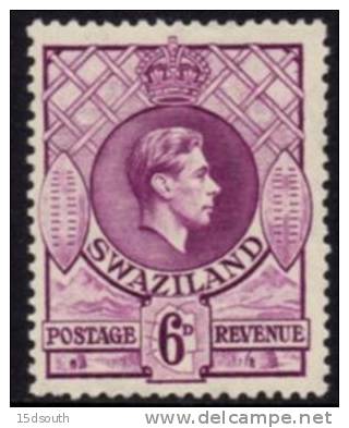 Swaziland - 1938-1954 KGVI 6d P13½x13 (*) # SG 34 - Swaziland (...-1967)