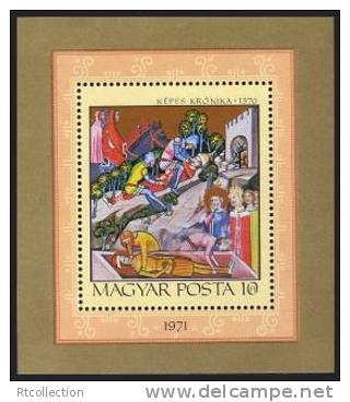 Magyar Posta Hungary 1971 Funeral Of Prince Emeric And Blinding Of Vazil ART Painting History Michel 2718 Bl.85A Sc2112 - Ungebraucht