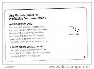 STATI UNITI (USA) - (SIM GSM)  IRIDIUM    -    -  USED WITHOUT CHIP  -  RIF. 1296 - [2] Chip Cards
