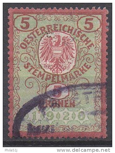 AUTRICHE  __TIMBRE  FISCAL__ OBL VOIR SCAN - Revenue Stamps