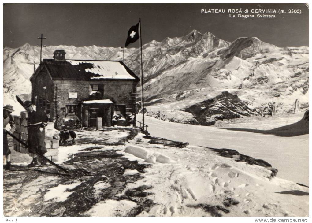 25520   Italia,  Plateau  Rosa  Di  Cervinia (m. 3500),  La  Dogana  Svizzera,  VG  1956 - Altri & Non Classificati