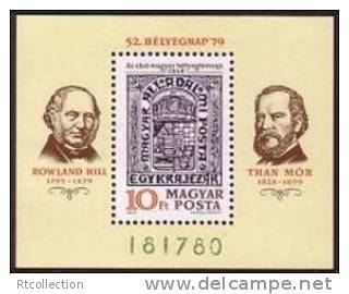 Magyar Posta Hungary 1979 Stamp Day Famous People Rowland Hill Than Mor Unofficial Stamp Michel 3377A Bl.138A Scott 2607 - Neufs