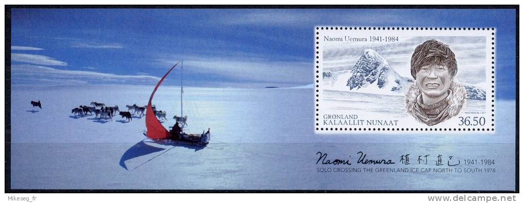 Groenland 2011 - Expédition IX - Feuillet Explorateur Naomi Uemura ** - Explorateurs & Célébrités Polaires