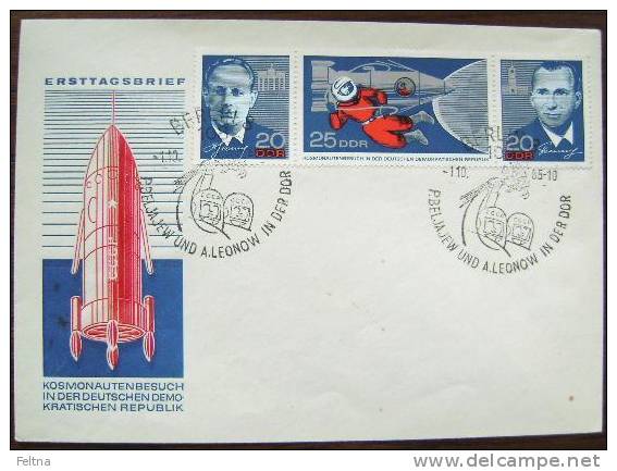 1965 EAST GERMANY DDR FDC SPACE BELJAJEV LEONOV VISIT - Europe