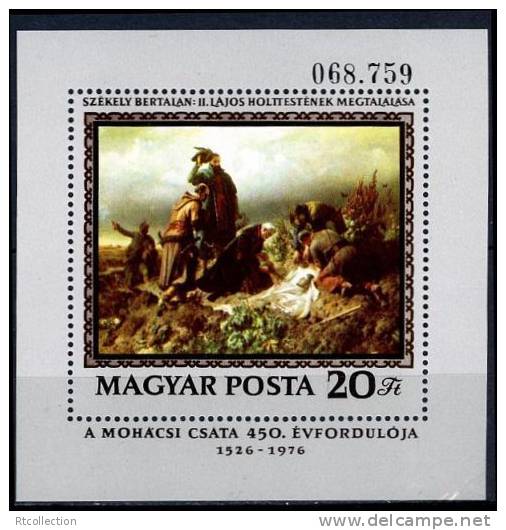 Magyar Posta Hungary 1976 Battle Of Mohacs Block Art Painting Mohacsi Csata Paintings History MNH Scott 2432 Michel B120 - Collections