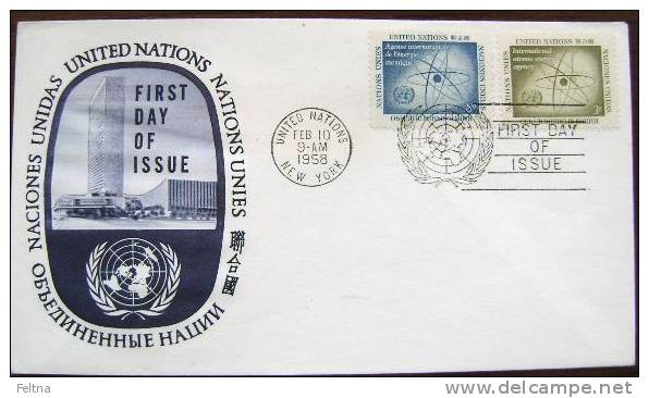 1958 UNITED NATIONS FDC INTERNATIONAL ATOMIC ENERGY AGENCY - Atom