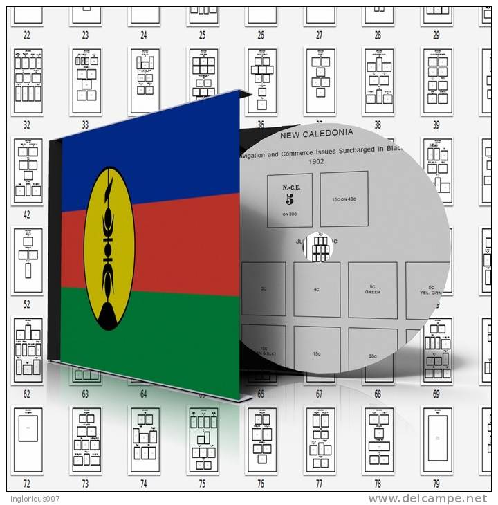 NEW CALEDONIA STAMP ALBUM PAGES 1859-2011 (198 Pages) - Inglés