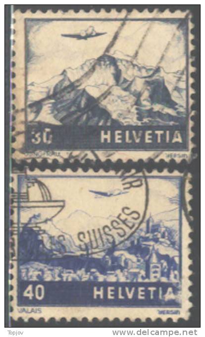 SWITZERLAND - HELVETIA. -   POSTE AERIENNE  SET  II  -   1948 - Gebraucht