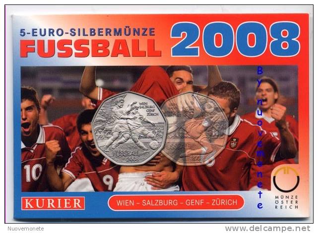 AUSTRIA Autriche BLISTER 5 EURO EUROPEI CALCIO 2008 - Autriche