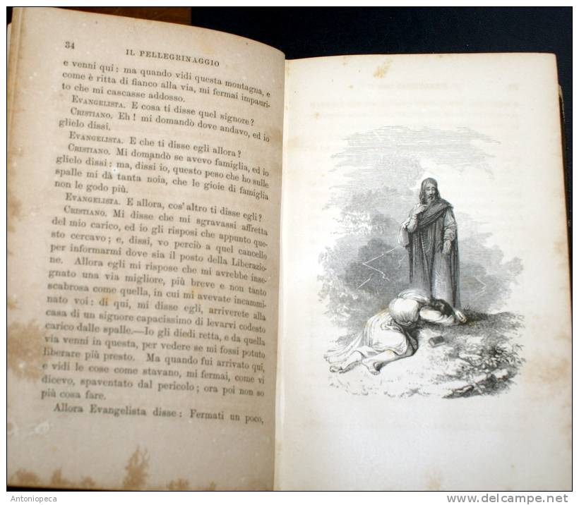 IL PELLEGRINAGGIO DEL CRISTIANO DI BUNYAN ANNO 1870 - Libri Antichi