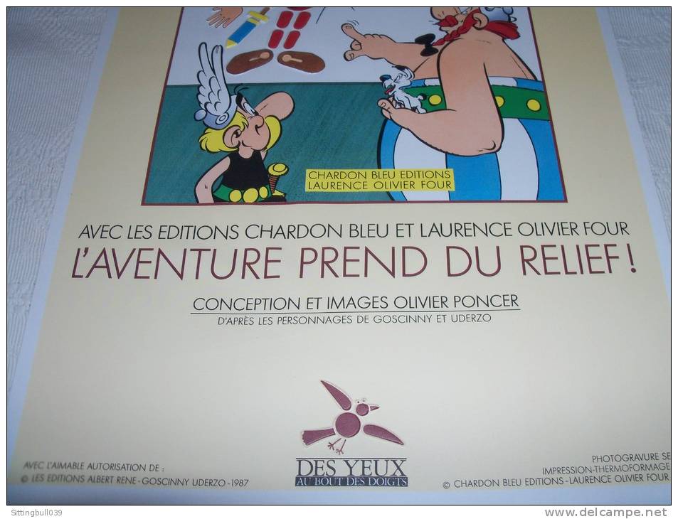 Astérix Par Touchtatis ! Rare Affiche Pour La Sortie De Cet Album Destiné Aux Non Voyants Titre En Braille, A. En Relief - Affiches & Offsets