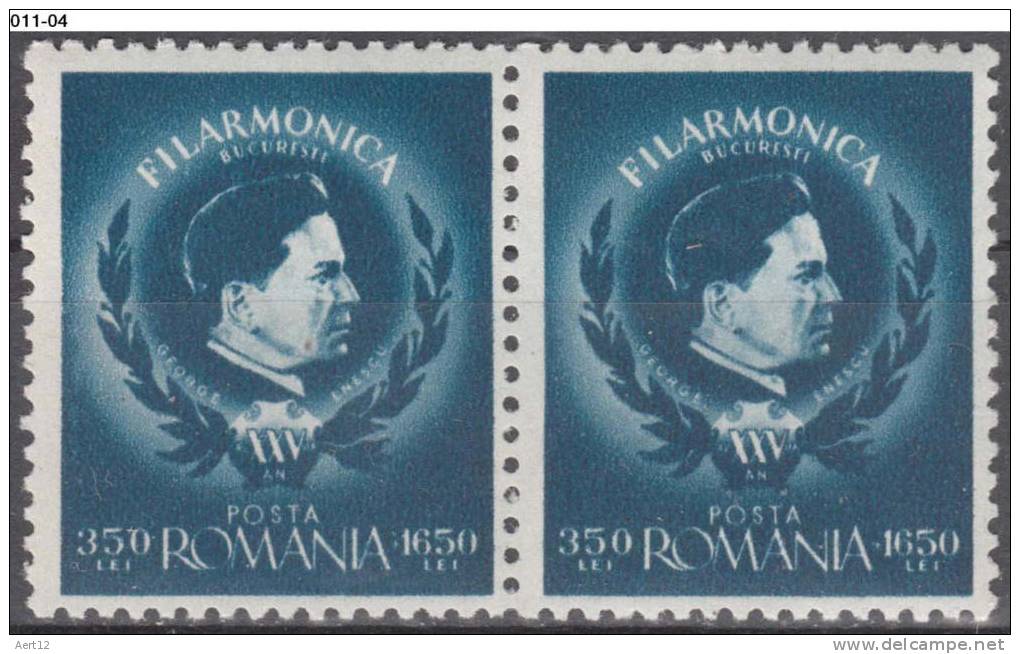 ROMANIA, 1946, Philharmonic Society, 25th Anniv; MNH (**); Sc./Mi.  B331/986 - Neufs