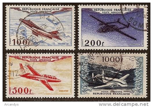 FRANCE 1954   YT PA 30, 31, 32, 33  Air Post, Prototypes - 1927-1959 Afgestempeld