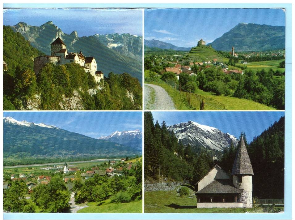 LIECHTENSTEIN  Brief Cover Lettre AK Postcard - 383 FM Schloß - SST Slogan Cachet - Vaduz (2 Scan) (19873) - Covers & Documents