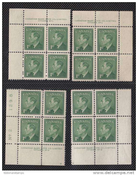 Canada 1950 Full Set, Corner Blocks, Mint No Hinge (see Desc), Sc# 289-293 - Ongebruikt