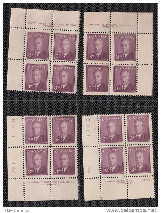 Canada 1950 Full Set, Corner Blocks, Mint No Hinge (see Desc), Sc# 289-293 - Ungebraucht