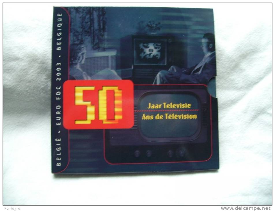 M/MS31 2003 Série FDC "50 Ans Télévision Belge" (8 Monnaies En Euro + 1 Médaille En Maillechort) - Belgium