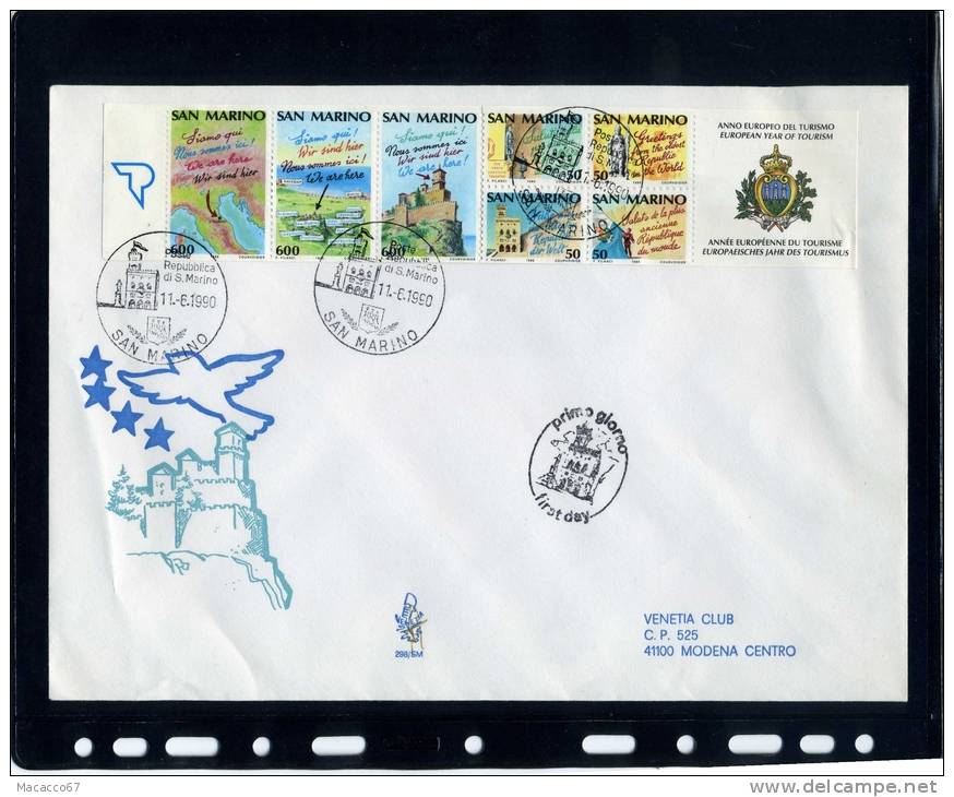 San Marino - Fdc Venetia 1990 - Anno Europeo Del Turismo BF - FDC