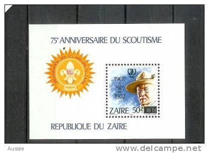 Zaire 1985 OCBn° Bloc 62 *** MNH Scoutisme  Cote 12,00 Euro Surchargé - Neufs