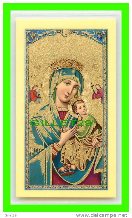 HOLY CARD - PRAYER TO OUR MOTHER OF PERPETUAL HELP - SEALED  IN PLASTIC - - Images Religieuses