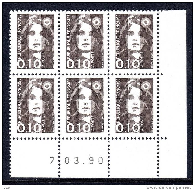 N° 2779 CD90 B6 ** (YT2617) - Marianne De Briat - Coin Daté Du 07-03-90 - Luxe - MNH - 1990-1999