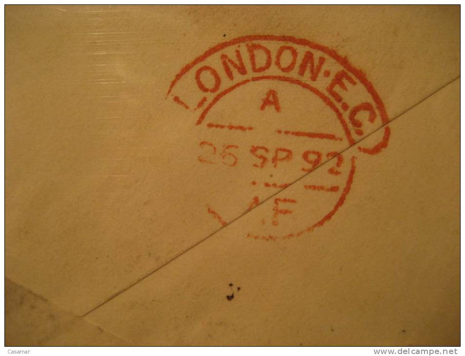 Calcutta 1892 To London GB UK Overprinted Postal Stationery Cover British INDIA Inde Indien GB UK - 1882-1901 Impero