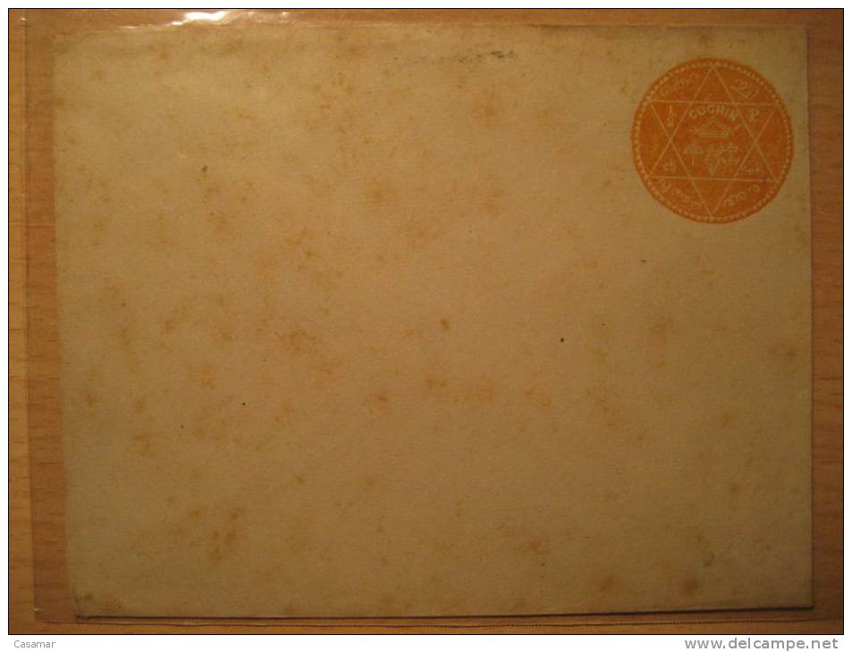 Cochin Postal Stationery Cover INDIA Feudatory Convention State States - Cochin